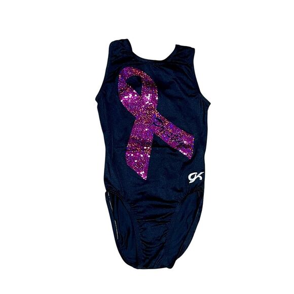 GK Elite Leotard Breast Cancer Awareness Sz Large CL - Picture 1 of 3